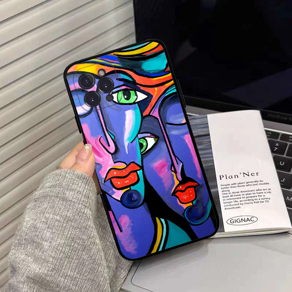 Picasso abstract Art painting Phone Case Silicone Soft for iphone 15 14 13 12 11 Pro Mini XS MAX 8 7 6 Plus X XS XR Cover