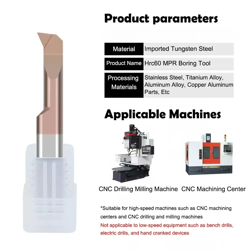 MPR Small Diameter Copy Boring Tools Tungsten Steel Carbide CNC Machine Seismic Resistant Inner Boring Hole Tool