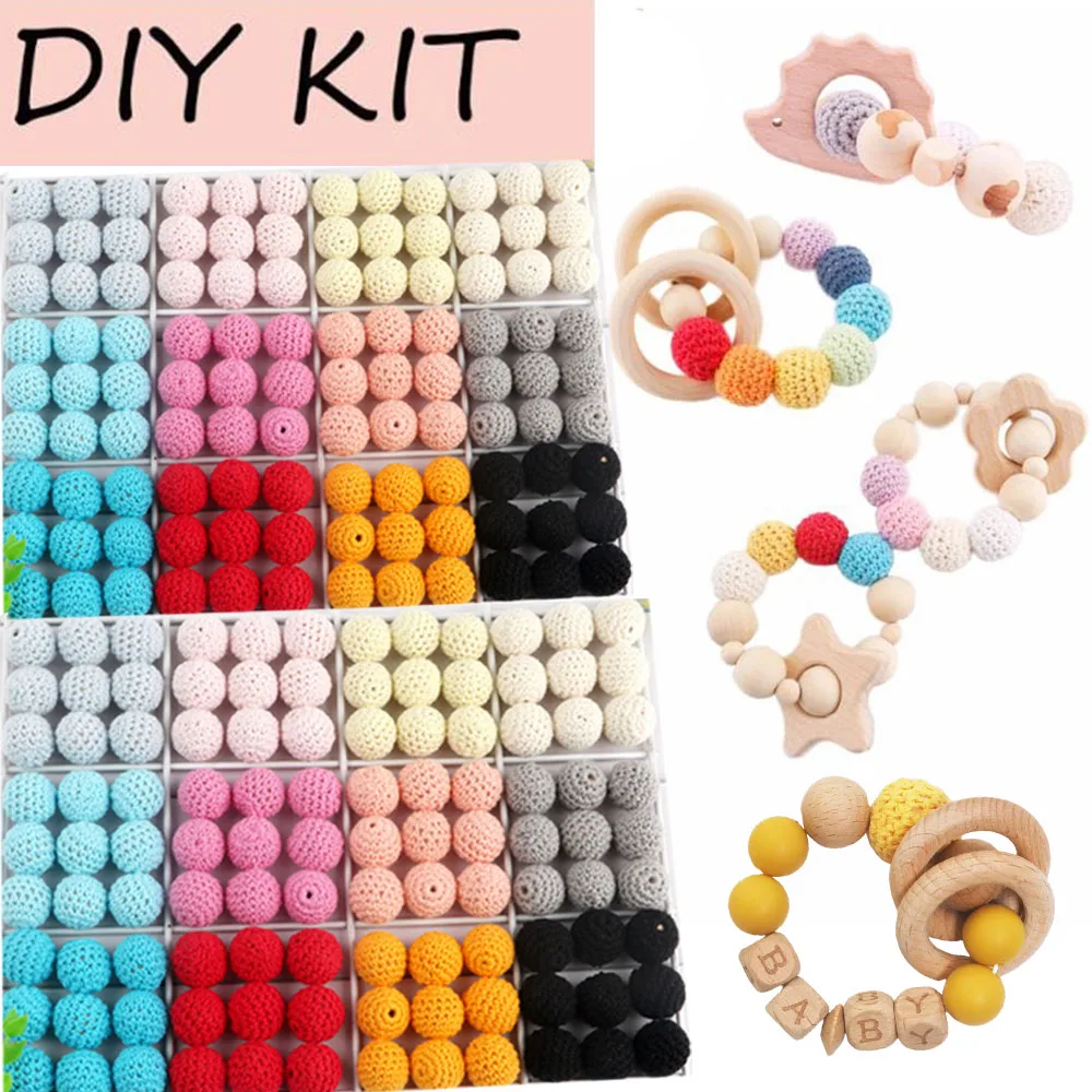 15 قطعة 16/20 مللي متر كرات الكروشيه مجموعة الخرز الخشبي المستديرة DIY بها بنفسك لصنع المجوهرات سوار قلادة أقراط مصاصة ملحقات السلسلة #1