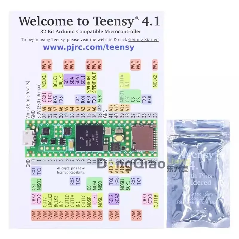Teensy 4.1 Headers DEV-16996 لوحة تطوير متحكم NXP iMXRT1062 #4