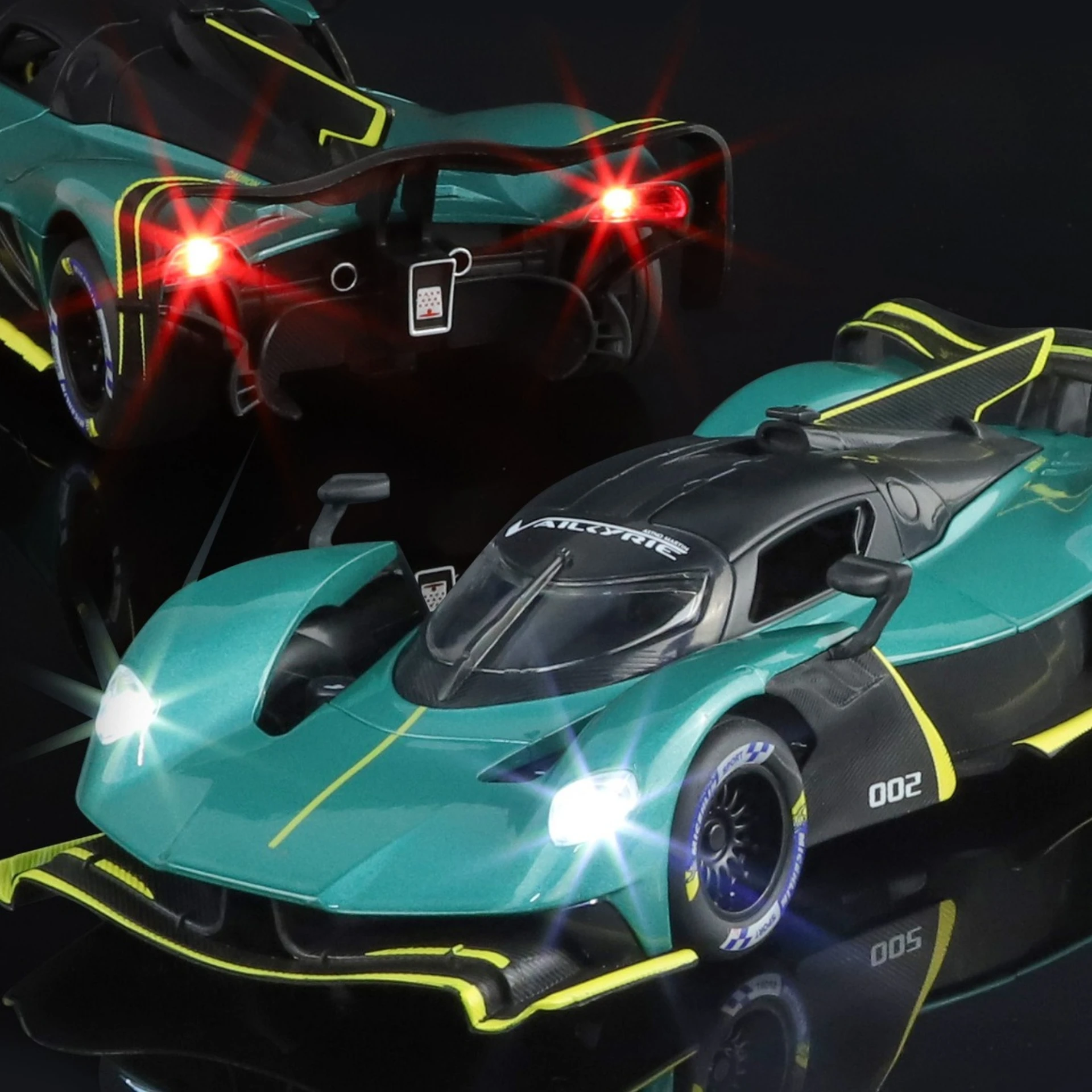 1:24 Valkyrie Spider supercoche coche en miniatura de aleación sonido y luz tirar hacia atrás juguete para niños coleccionables regalo de cumpleaños