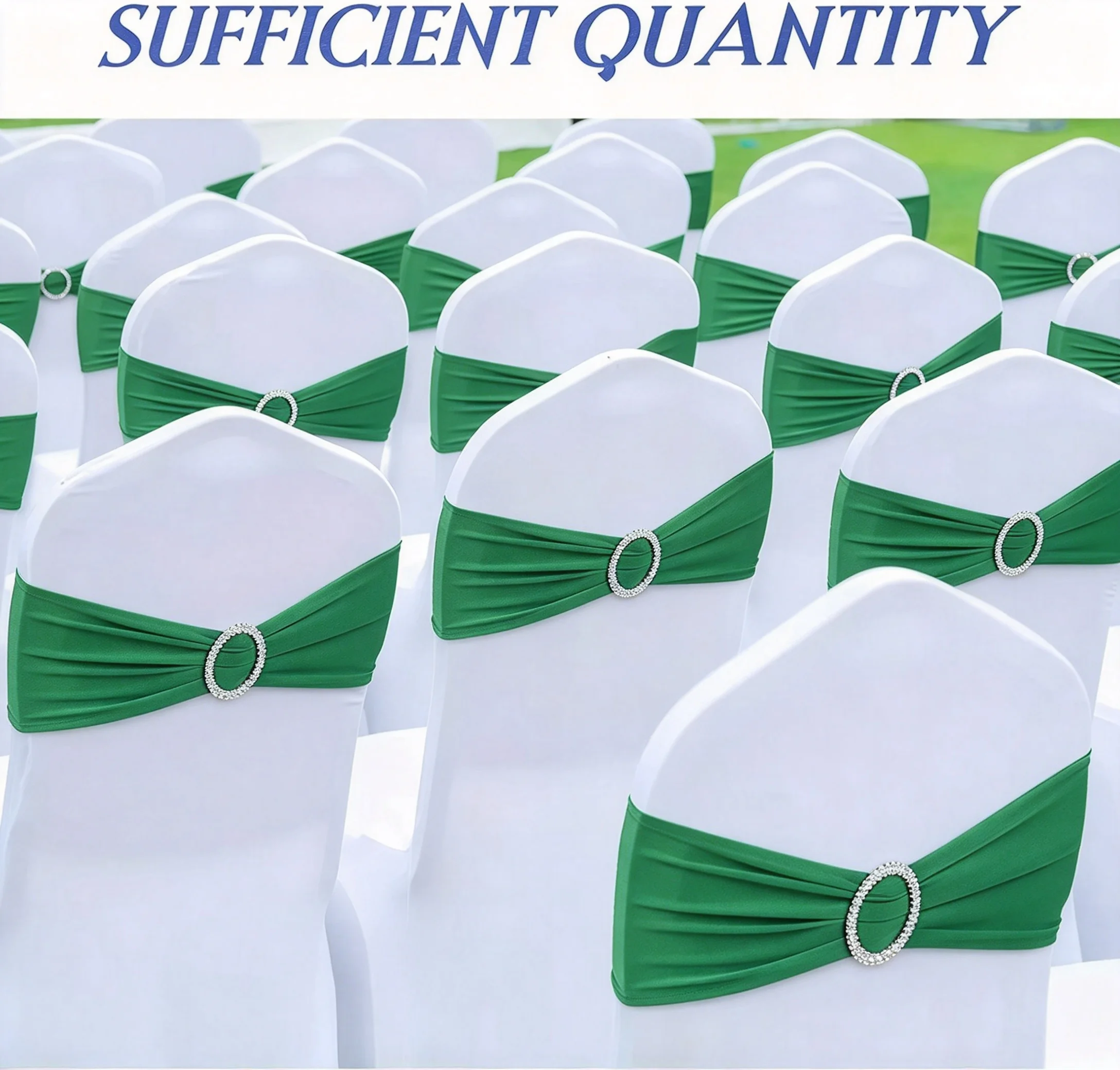 20 Pcs Polyester Spandex Chair Sashes Bands Stretch Chair Ties Bows with Buckle Slider for Wedding Banquet Party Decoration