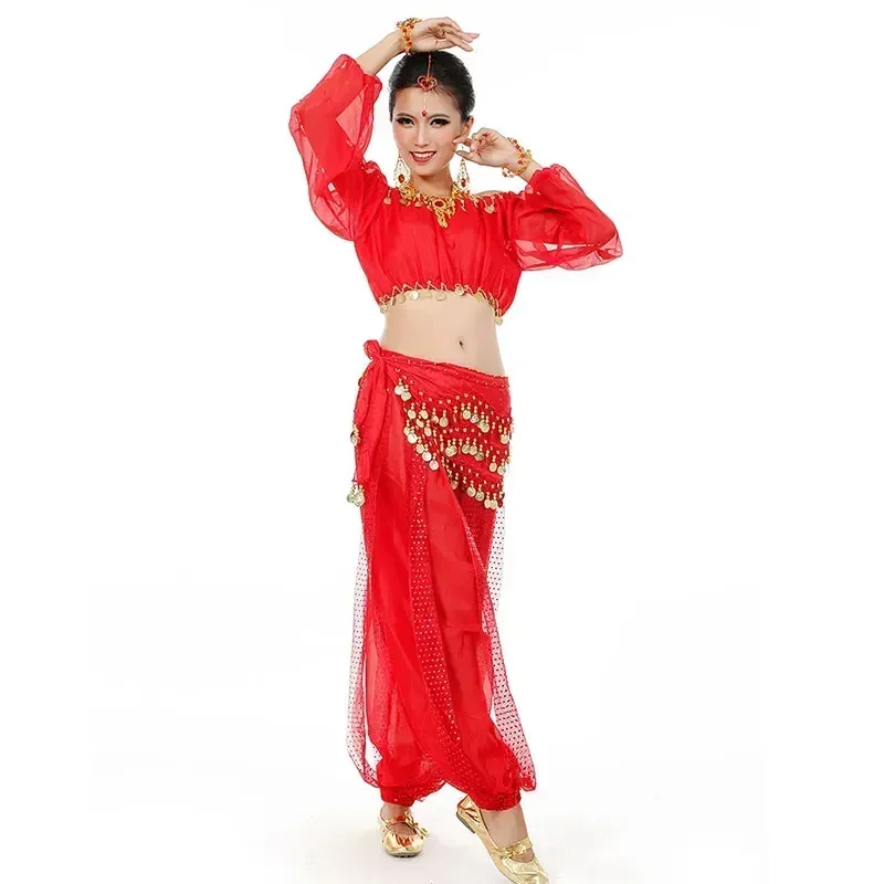 Zestaw stroju do tańca brzucha w stylu arabskim i indyjskim dla kobiet, szlachetna księżniczka, Bollywood, Jasmine, cosplay, festiwal, występ sceniczny, rave, odzież taneczna
