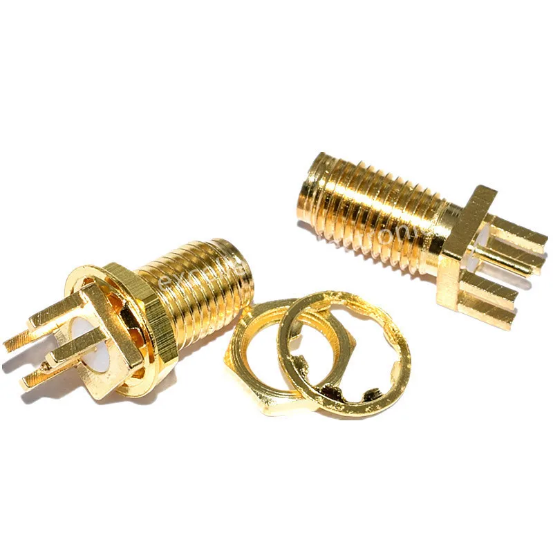 50PCS Gold SMA Female SMA-KE Jack Solder PCB Clip Edge Mount Straight RF Adapter Connector 18mm