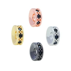 2.7* 7.5mm flat cylinder Bead Inlaid Zircon Parts for DIY Jewelry Accessories Spacer Beaded Hand Rope Spacer Material Wholesale