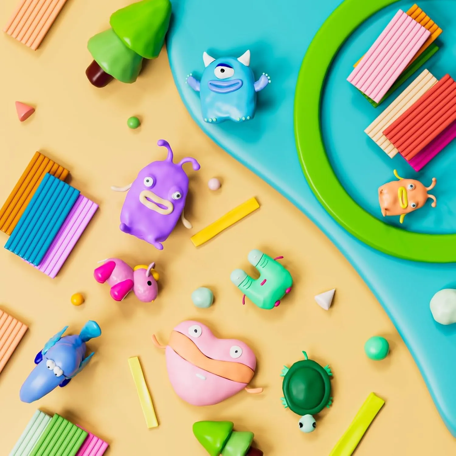 32 Colors Polymer Clay Blocks and Tool Kit 3