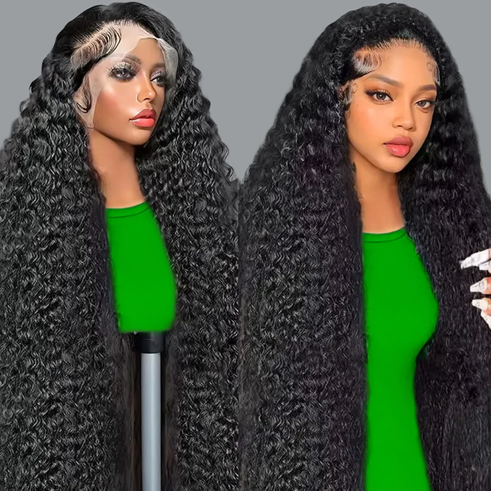 

36Inches Curly Water Wave 300% High Density Deep Wave 13x4 HD Lace Frontal Human Hair Wig Brazilian Lace Frontal Wigs For Women