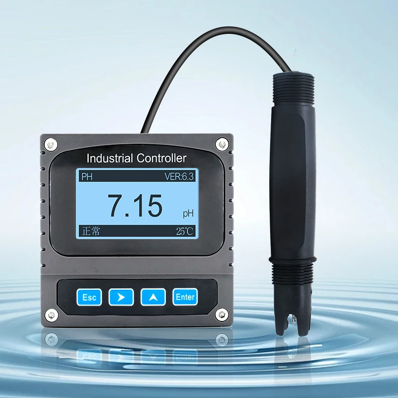 

Liquid pH Meter LCD Displays Two Sets of Relay Control Switches 4-20ma RS485