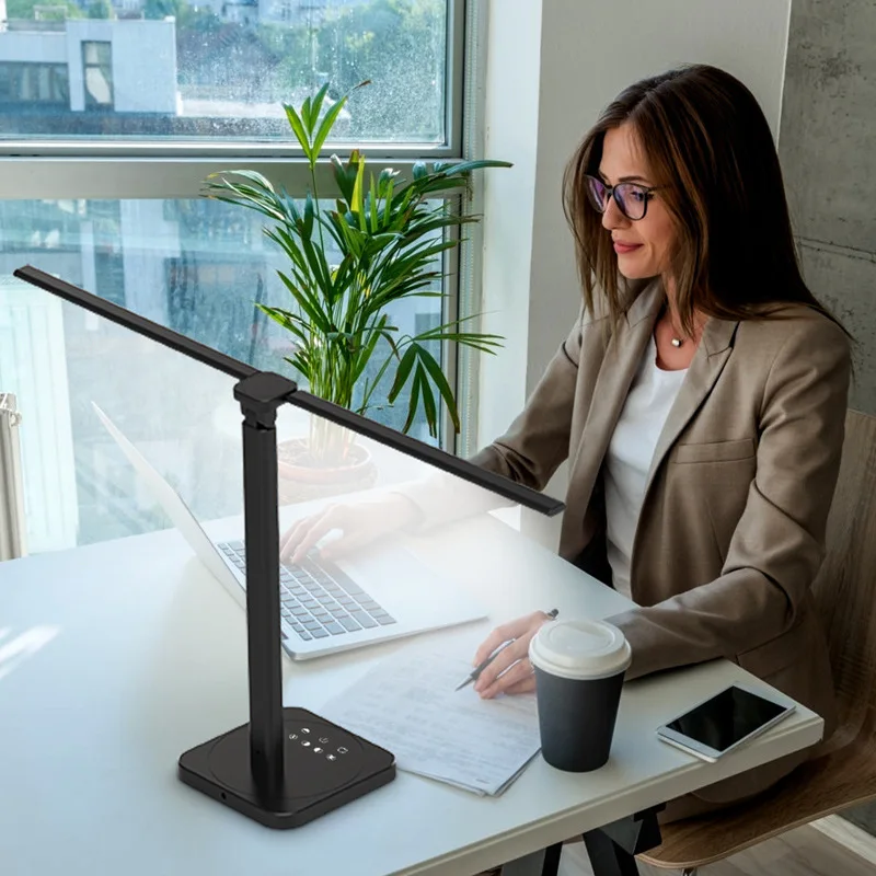 National AA Dual Lamp Holder Metal Large Table Lamp USB Detachable Eye Protection Dimming Office Study