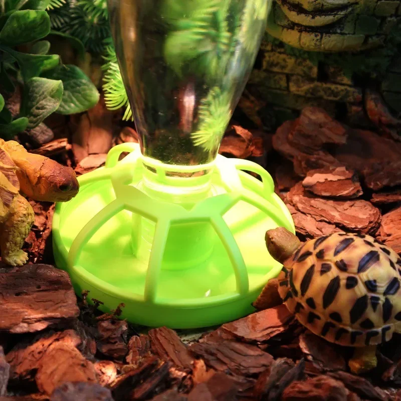 

New Reptile Water Drinker Dispenser Food Bowl Lizard Feeder Round Dish Drink Bottle Lizard Lotus Flower Reptile Feeders Pet