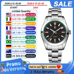 PAGANI DESIGN Green Glass Sapphire Men's Mechanical Watches Luxury Automatic Watch For Men NH35A Stainless steel Diving Clock
