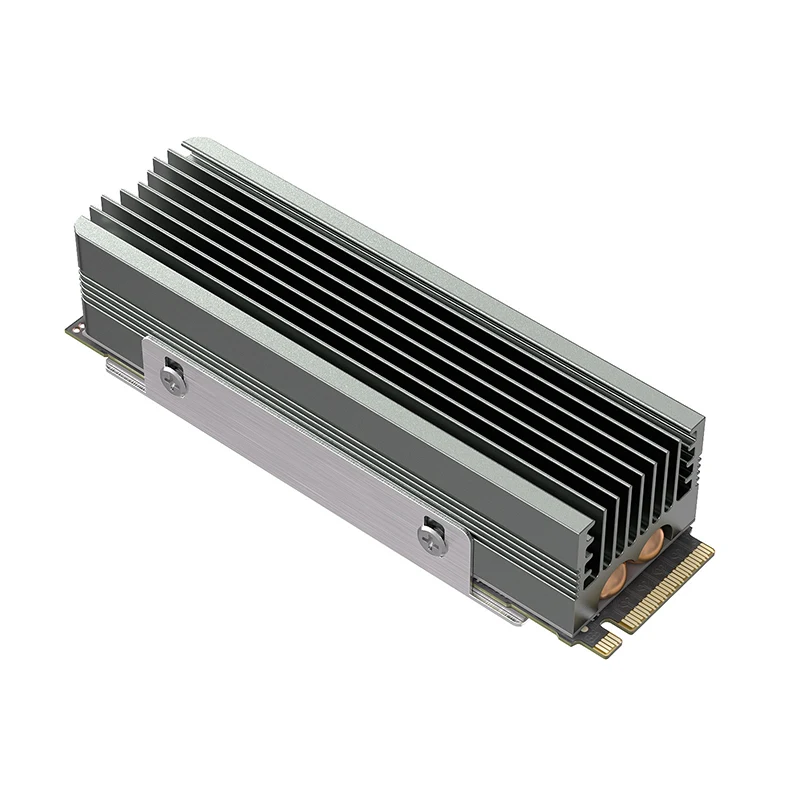 TEUCER M.2 NVMe 2280 SSD Heatsink Dual Copper Tube High Efficiency Radiator with Double-sided SSD Thermal Pad