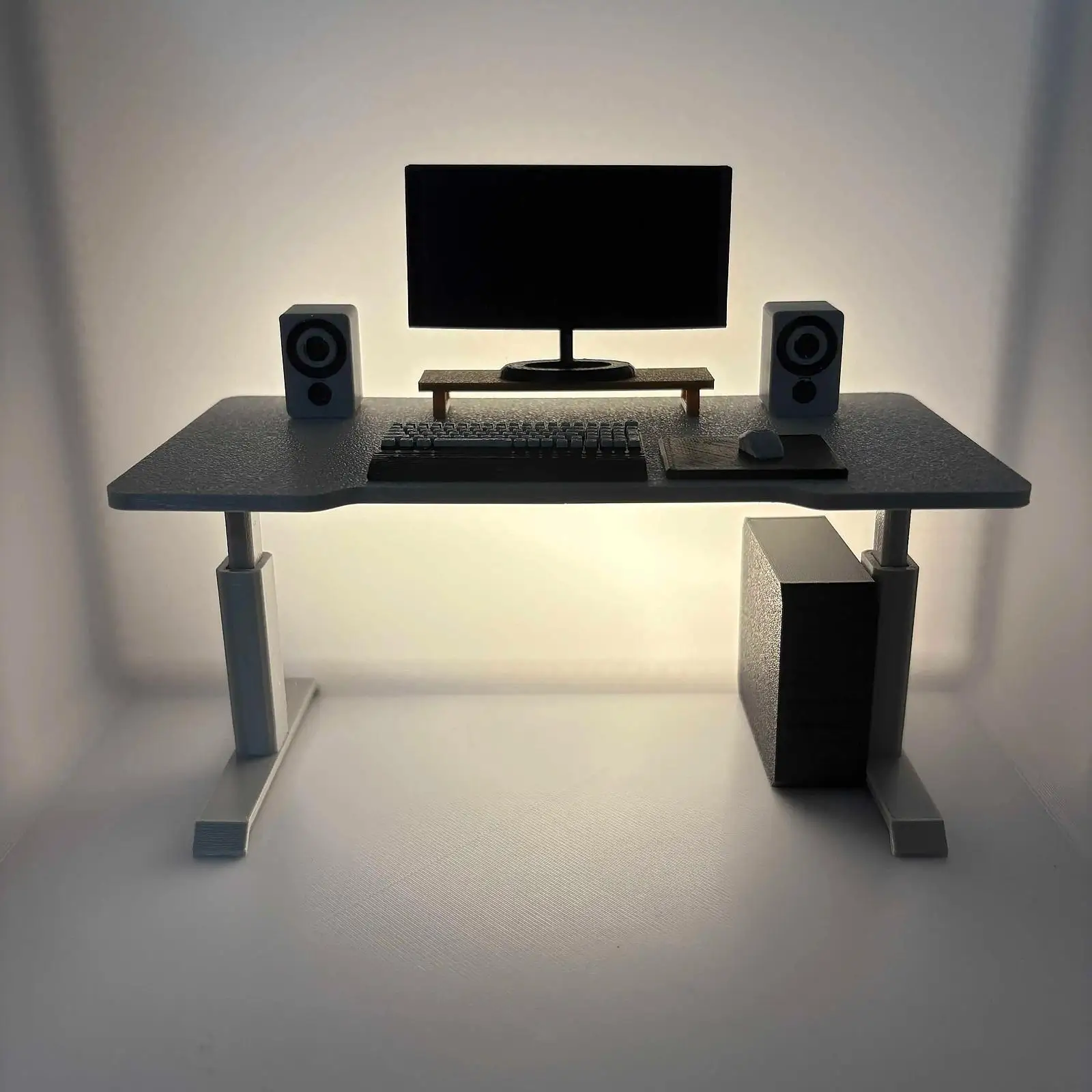 Miniature Office Furniture Ornament Collectible 1:12 Scale Computer Desk