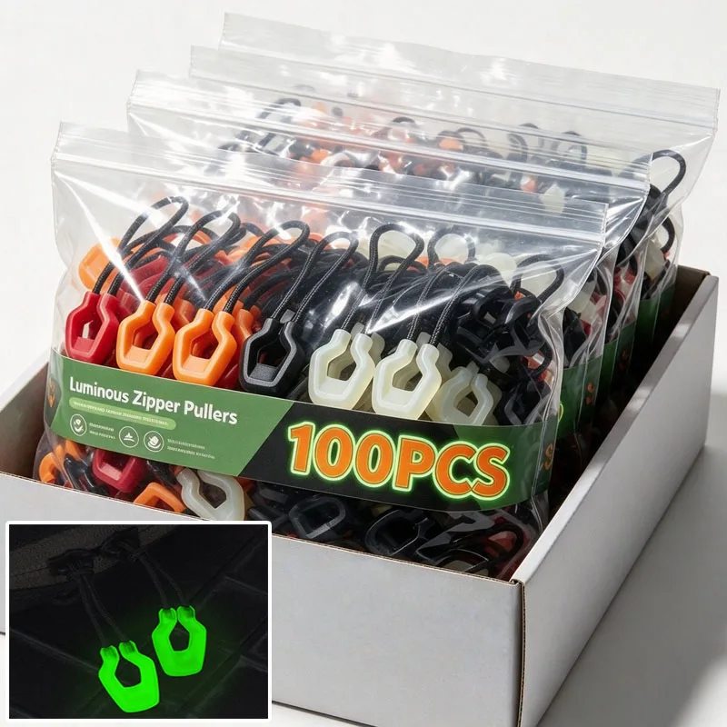 Luminous Zipper Pullers Convenient Zipper Extension Knapsack Jacket Zippers Accessories Tent Zipper Pull Slider Head Tool
