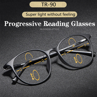 Ultralight Titanium TR90 Multi-focal Progressive Reading Glasses Men Women Anti Blue Light Presbyopic Glasses Round Eyeglass