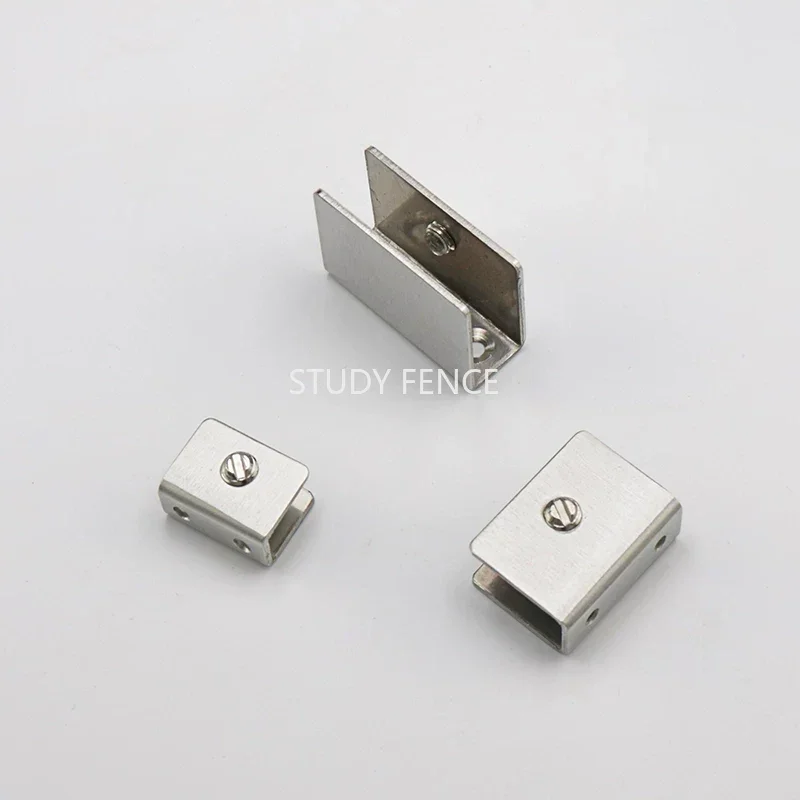 10PCS Stainless Steel Glass Clip Bracket Square/semi-circular Glass Bracket Hardware Accessories with Installation Screws