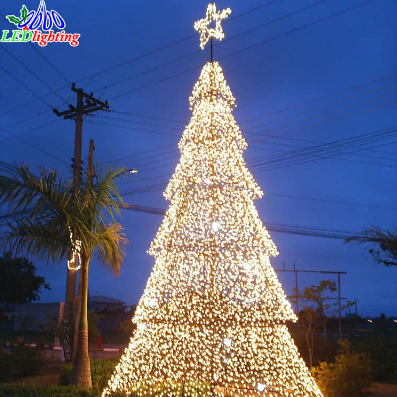 Decoraciones de interior y exterior personalizadas, marco de metal, gran nieve, 3d, luces Led con motivo de árbol de Navidad, nuevo, 2019