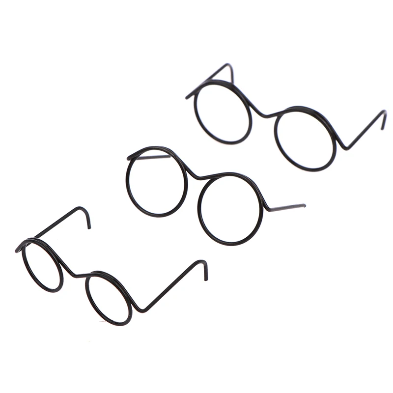 1/2/5Pcs Round Doll Glasses Dolls Fashion Retro Eyewear for 1/6 1/12 BJD Dolls Glasses for Mini Toy Eyeglasses Doll Accessories