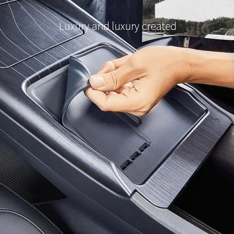 حامل أكواب لوحة شحن لاسلكي لسيارة GEELY EX5 Proton eMas 7 صندوق تخزين من السيليكون الملحقات الداخلية