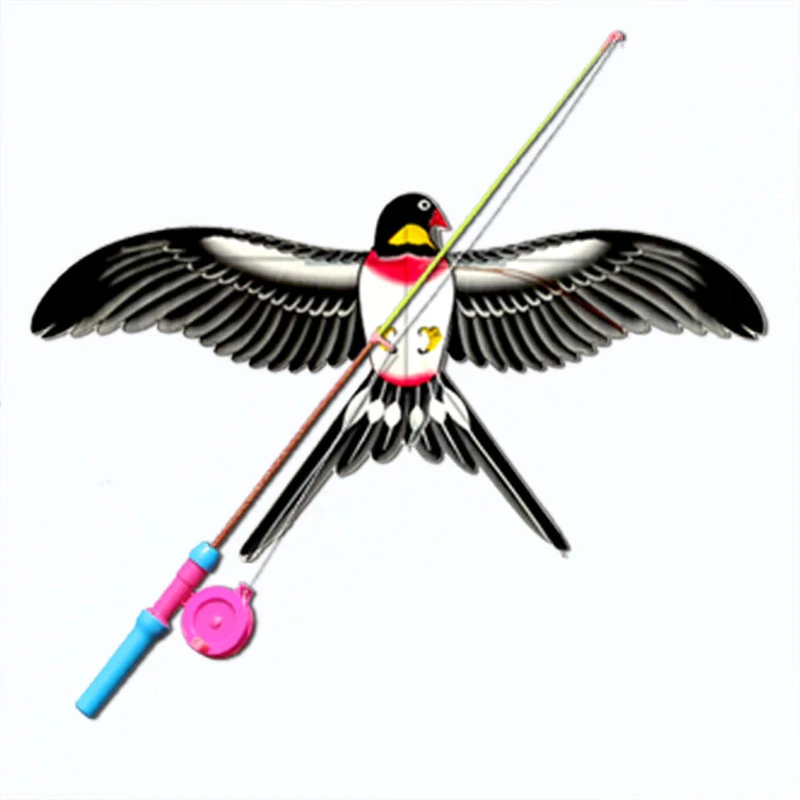 ว่าวการ์ตูนเด็กเบ็ดตกปลาแบบไดนามิกว่าวเบ็ดตกปลาขนาดเล็กนกแก้วว่าวนกนางแอ่น