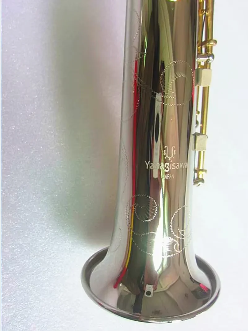 Brand new straight Soprano Saxophone W-037 B Flat Saxofone Musical Instruments Sax Nickel plated silver With Case Professional