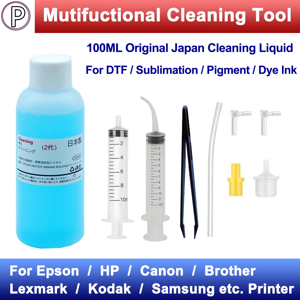 

100ML Universal Printhead Cleaning Kit Repair Flush Cleaner For Epson Canon HP Brother Inkjet Printer Super Clean Solution Kit