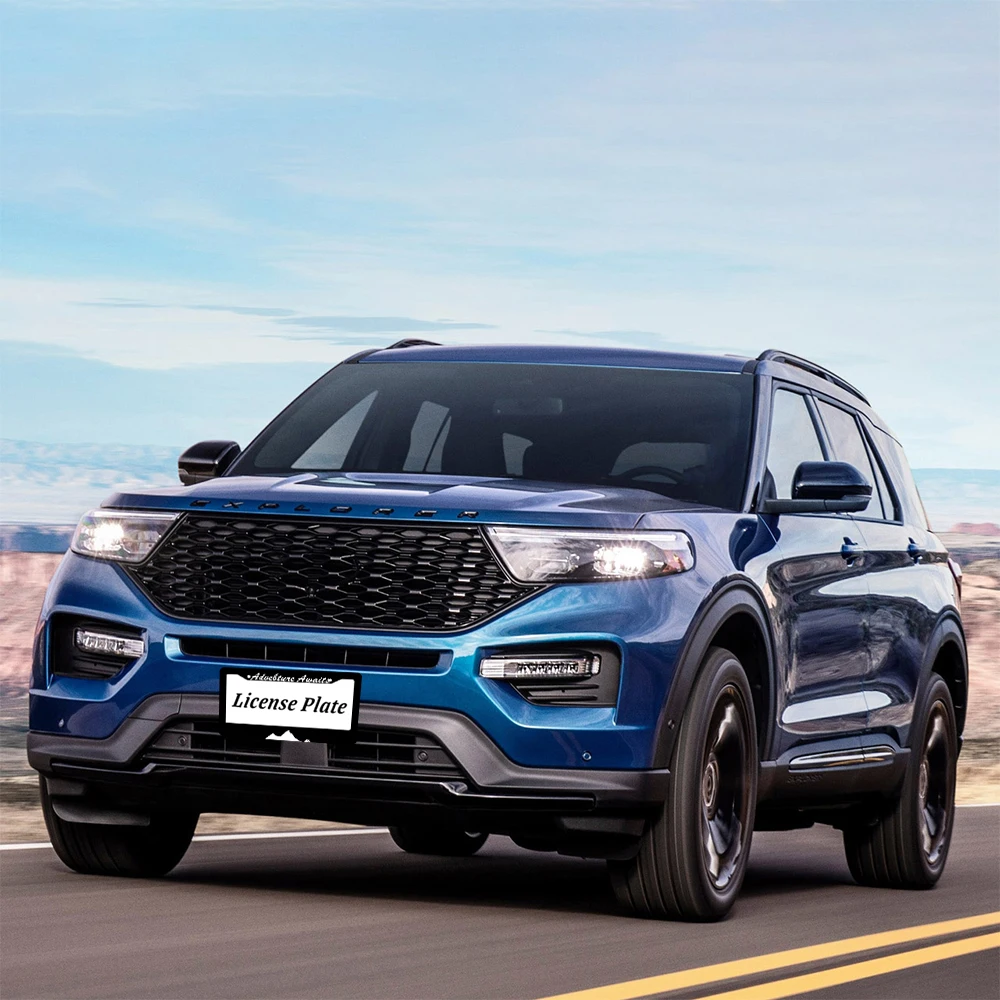 أسود مغامرة ينتظر نمط 2 حفرة إطار لوحة الترخيص مادة الألومنيوم 6x12 بوصة مع المسمار مجموعة هدية تزيين السيارة #5