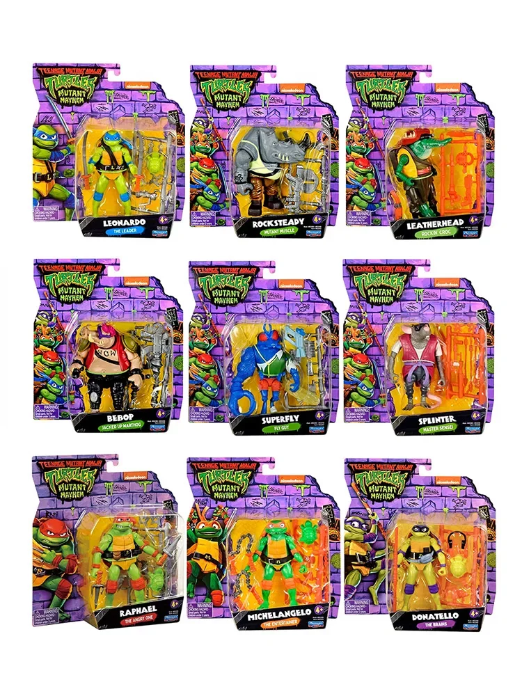Brinquedos Playmates Tartarugas Ninja TMNT Figura de Ação Coleção Mayhem Modelo de Brinquedo Ornamentos de Mesa Presentes para Fãs Adultos e Meninos
