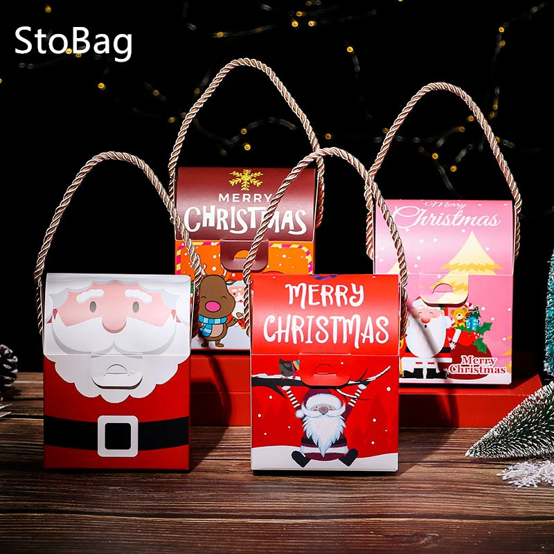 

StoBag-Christmas Eve Apple Packaging Box Small Gift Ping An Guo Kindergarten Children's Party Creative Decoration Supplies 50Pcs