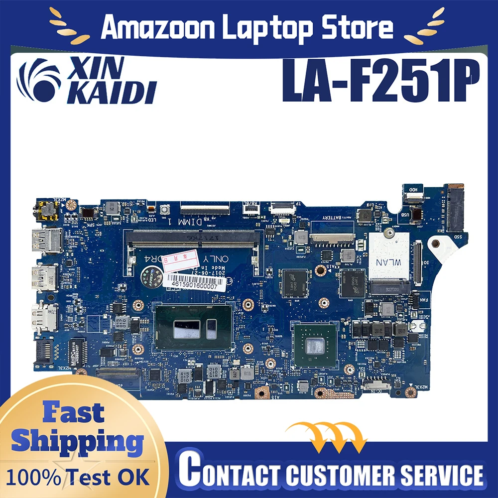 

For DELL Inspiron 14 7472 15 7572 Laptop Motherboard LA-F251P With Core i5-8250U i7-8550U CPU MX150 GPU DDR4 Mainboard Tested OK
