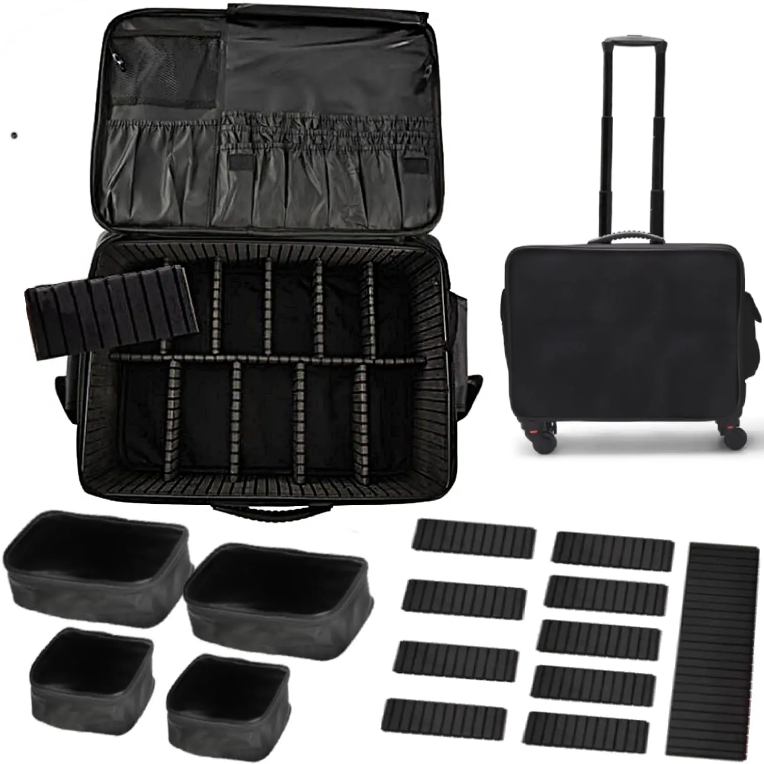 

Salon Rolling Makeup Case Train Travel Case with Wheel Organizer Portable for Salon Makeup Artist Cosmetology Nail Supplies