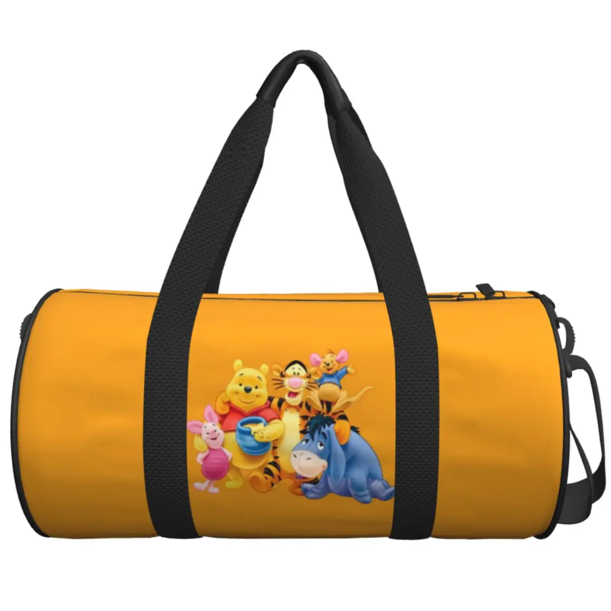 くまのプーさんのクマの漫画のトラベルバッグ,大容量のスポーツバッグ,防水,メンズパターンのジムバッグ,面白いトレーニングバッグ