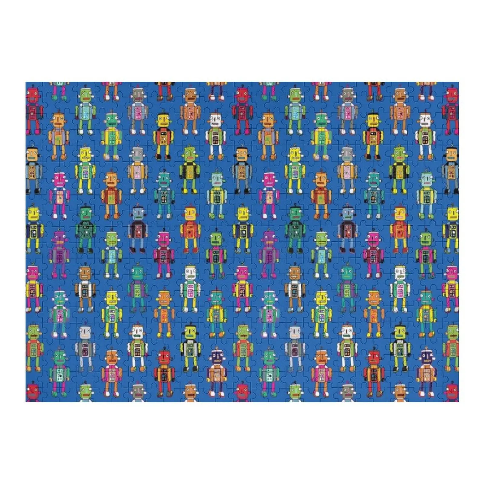 

GoggleBots - рисунок робота на синем от Cecca Designs Jigsaw Puzzle Персонализированная фото-пазл на заказ