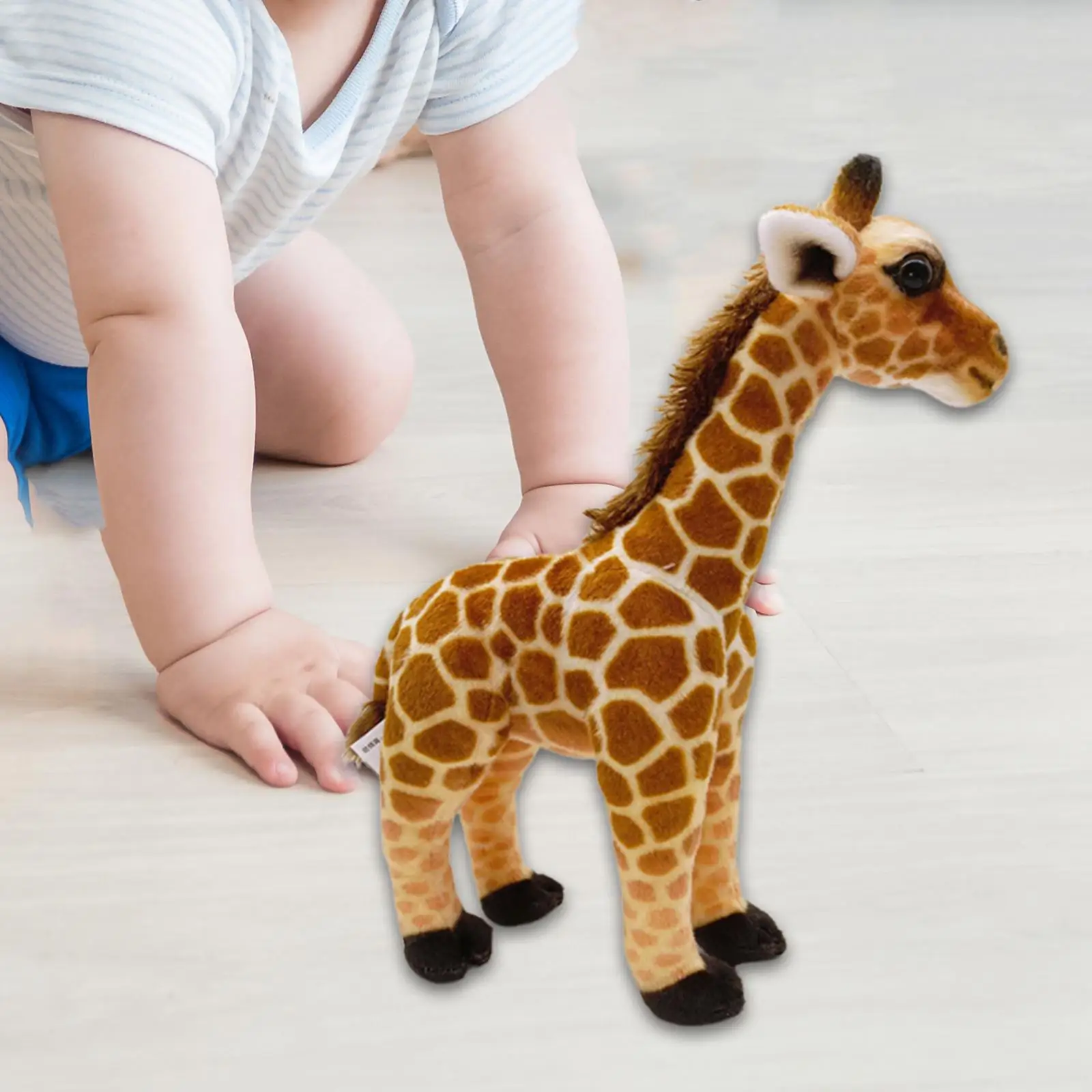 Cartoon Giraffe Plush Toy Standing Plush Figure Lifelike Party Decoration Adorable Doll Stuffed Animal for Boys Children Gift