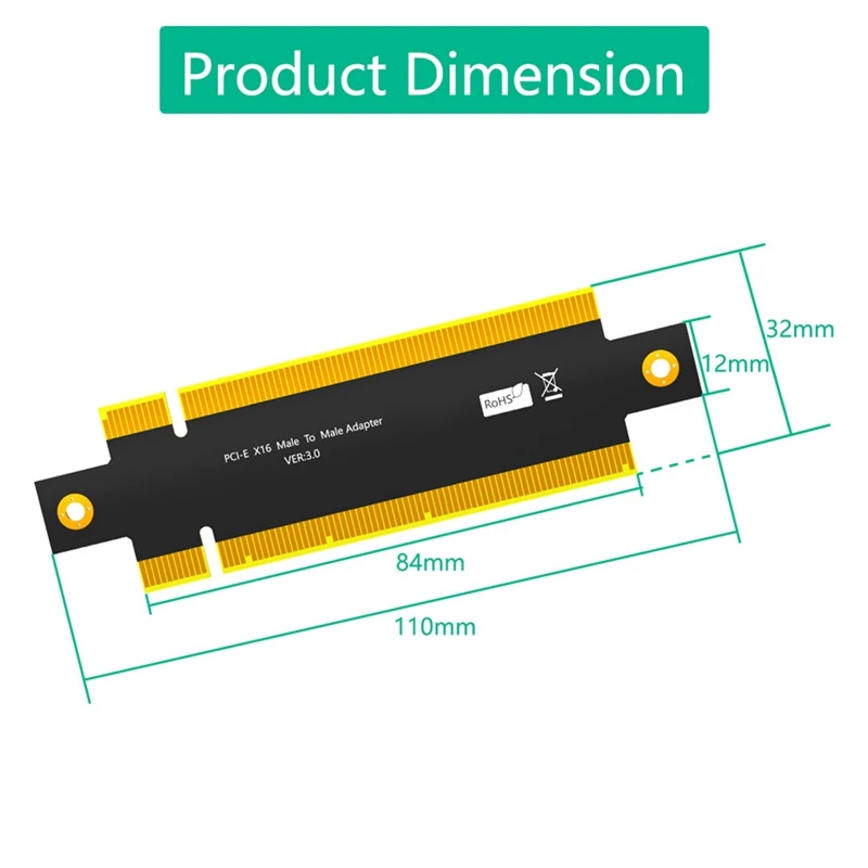 PCI Express 3.0 16x Stecker zu Stecker Adapter Stecker Riser Konverter PCI-E X16 zu PCE-E X16 verlängern Leiterplatte Design einfach zu bedienen