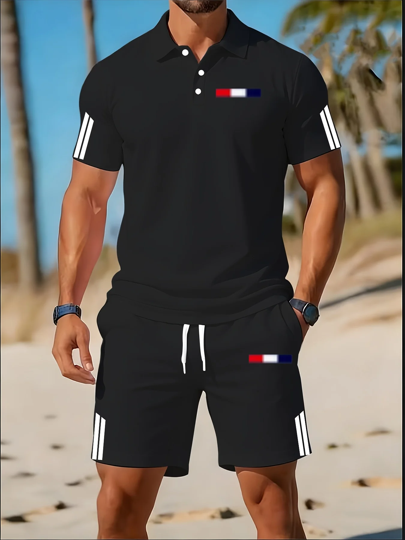 Ensemble de polos pour hommes été 2026 - Design imprimé 3D, respirant, léger, confortable, vêtements de mode pour hommes en plein air