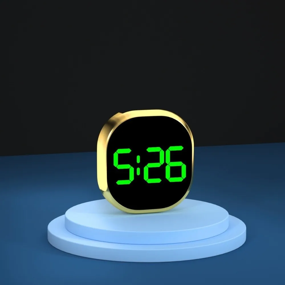 Touch-Activated Car Dashboard Clock LED Time Display Alloy Digital Clock Novelty Mute LED Electronic Watch Student