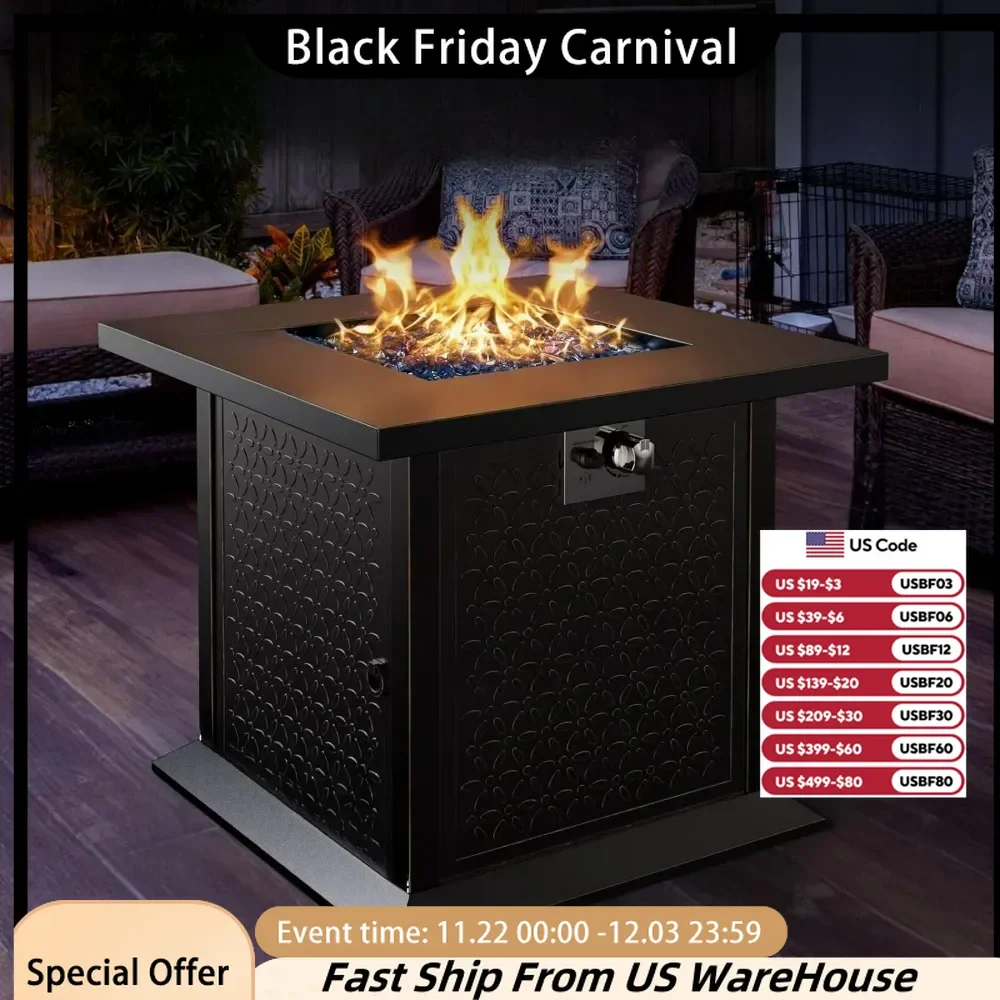 

Gas Fire Pit Table, 60,000 BTU Propane Pits for Outside, 2 in 1 Firepit Table Gatherings Parties on Patio Deck Garden Backyard