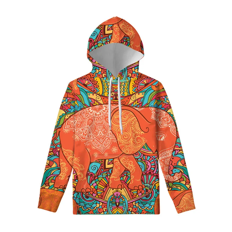 

Retro Ethnic Totem 3D Printed Elephant Hoodie Men Women Harajuku Animal Graphics Pullover Swearshirt Streetwear Casual Hoodies