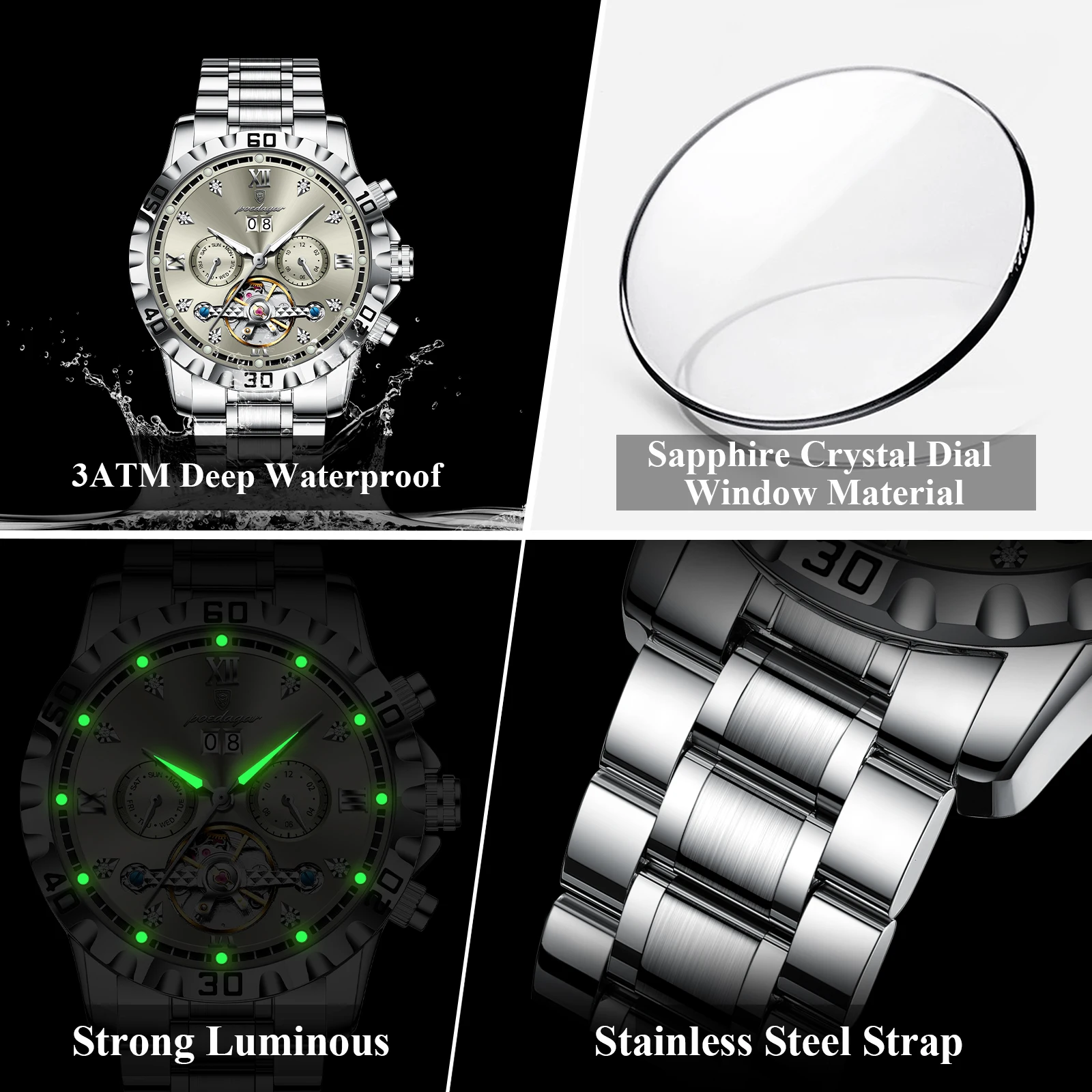 POEDAGAR Top Fashion Automatic - Rolex Watch Daytona review and price