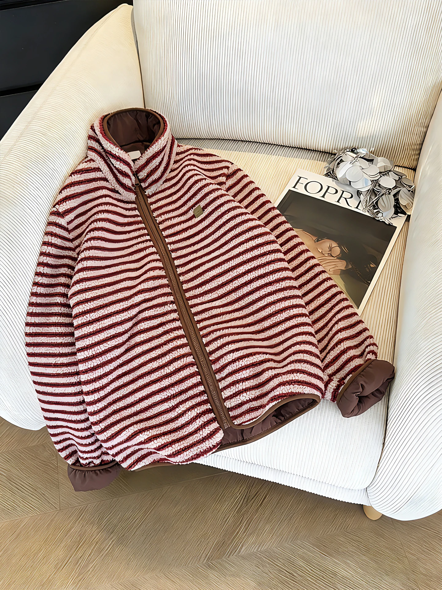 

Ретро американский сращенный цветной полосатый свитер с воротником-стойкой, женский свободный топ для похудения, осень-зима, повседневный Sle