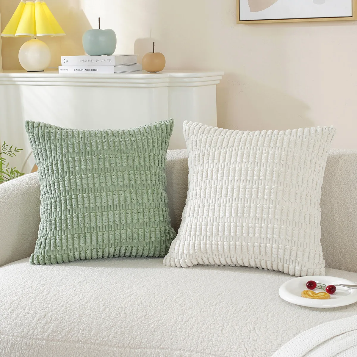 Soft Skin-friendly Corduroy Pillowcase Nordic Solid Color Home Cushion Living Room Sofa Decoration Pillowcase 45*45cm