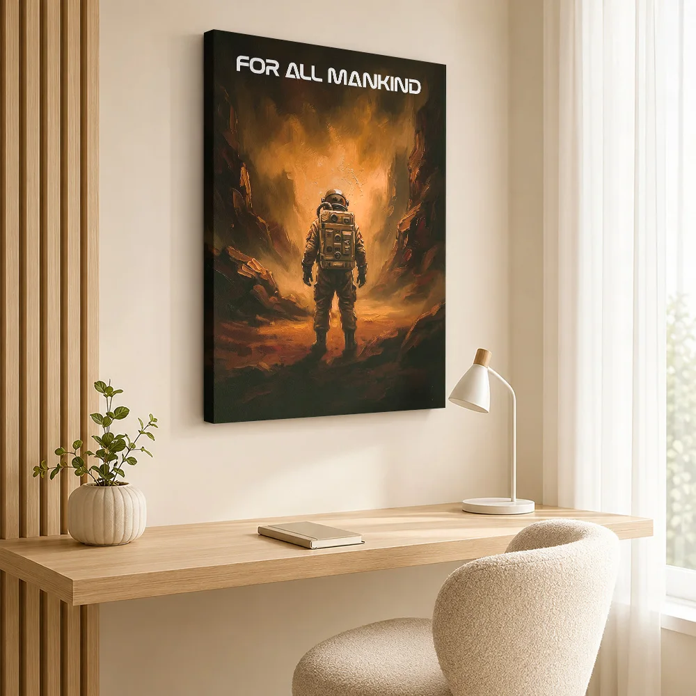 For All Mankind Tv Show Canvas Poster Personalized Photo Vintage Movie Wall Paintings Decoration for Living Room Ready to Hang