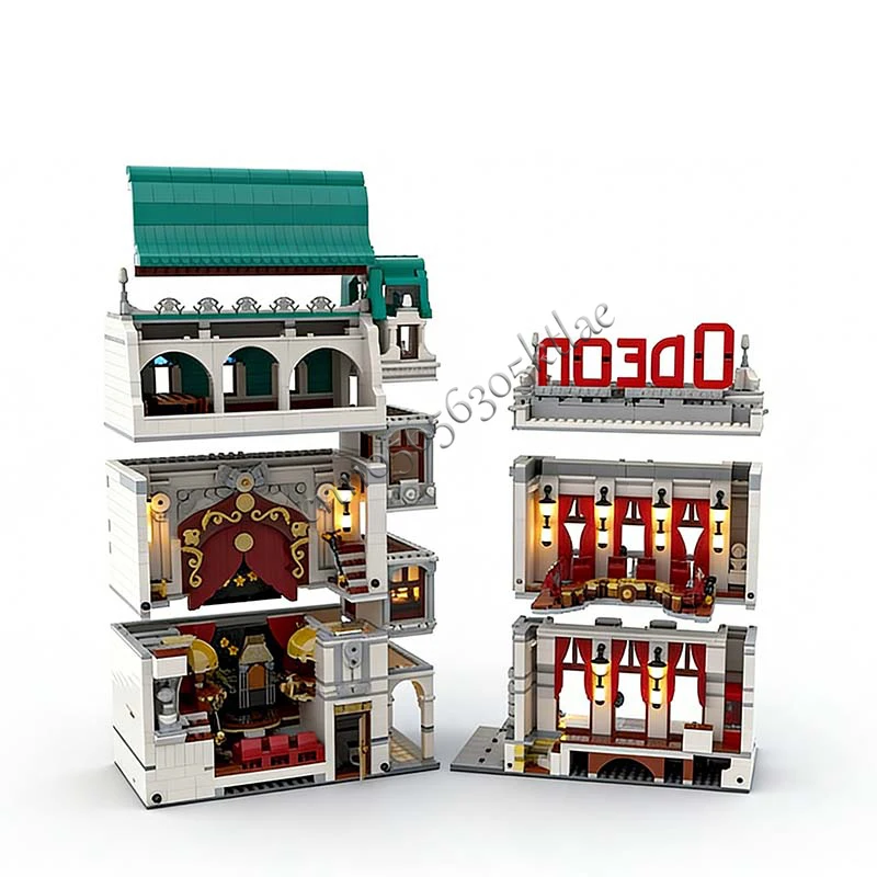 3904 pièces de construction Odeon Theatre MOC, blocs de construction modulaires personnalisables, technologie pour enfants, jouet populaire simple à monter soi-même, cadeaux de vacances