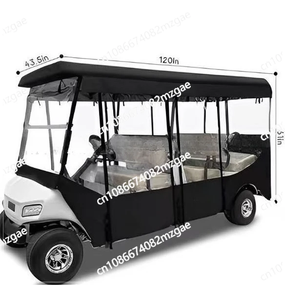 Golf cart cover, transparent PVC thickened Oxford cloth, golf ball protective cover, rain curtain, rainproof and dustproof.