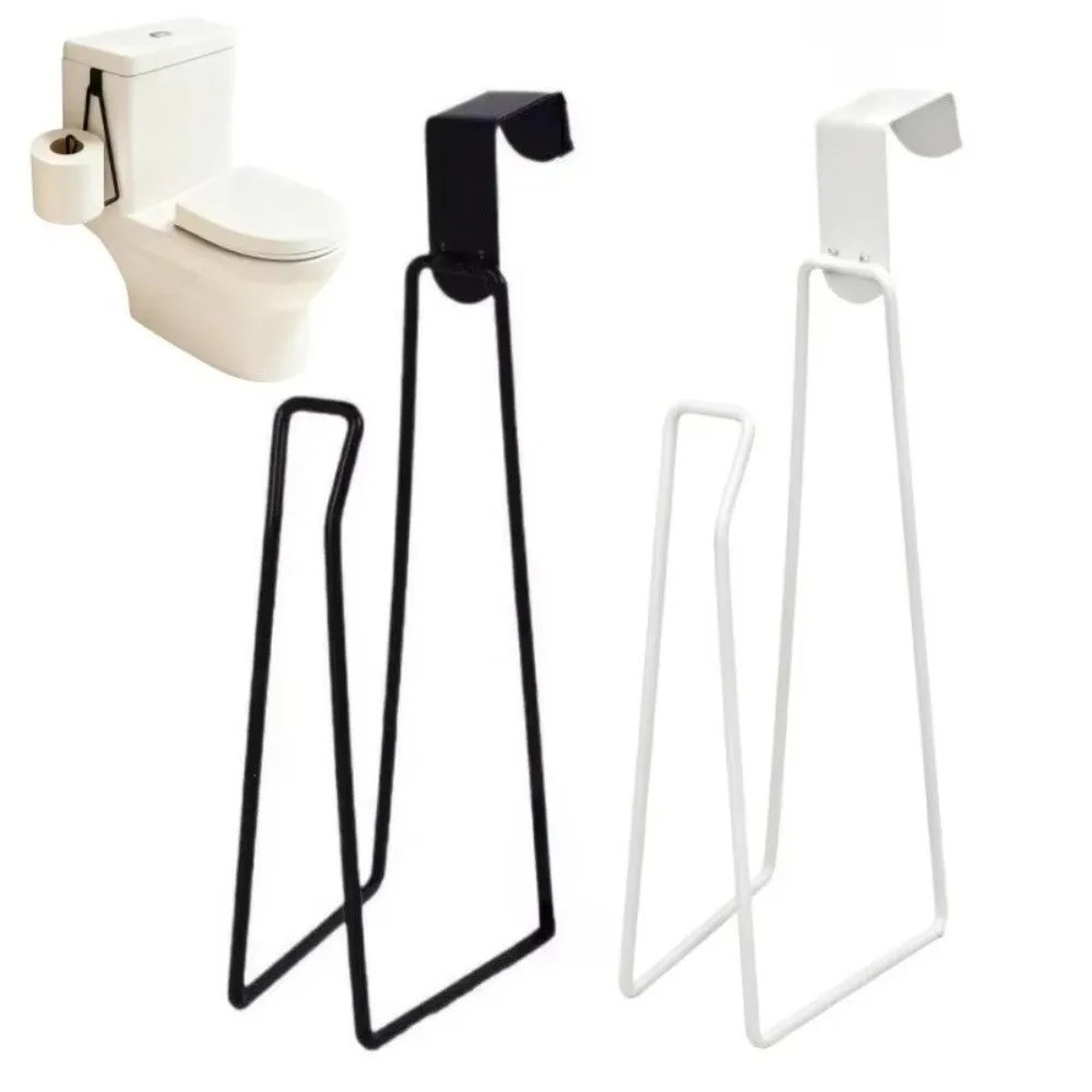 

Stainless Steel Toilet Paper Holder No Punching Easy Hooks Hanging Paper Towel Rack Multifunctional Wall Mount