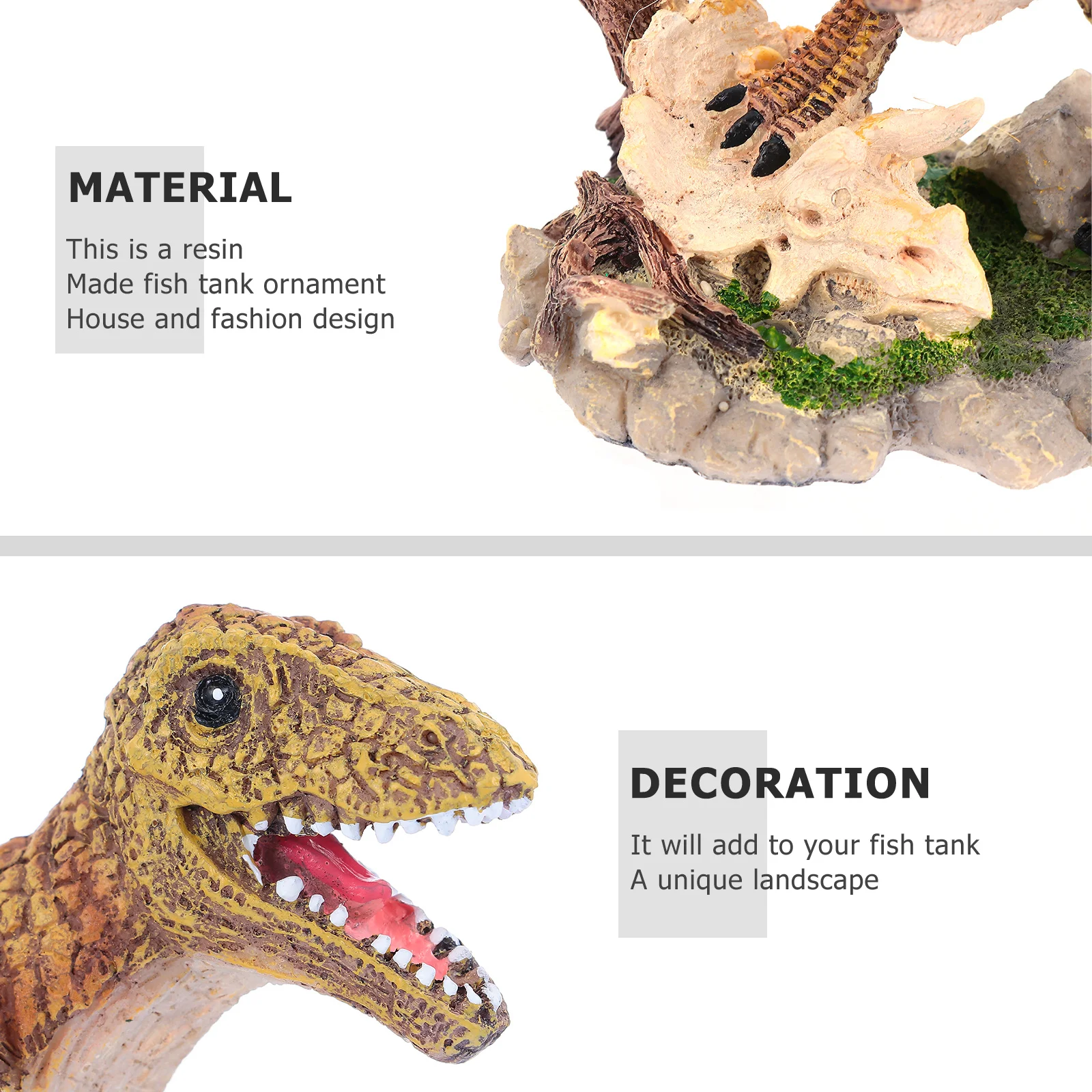 

Realistic Resin Dinosaur Aquarium Decoration Artificial Reptile Cage Ornament Eco Friendly Safe Gift Fake Dinosaur