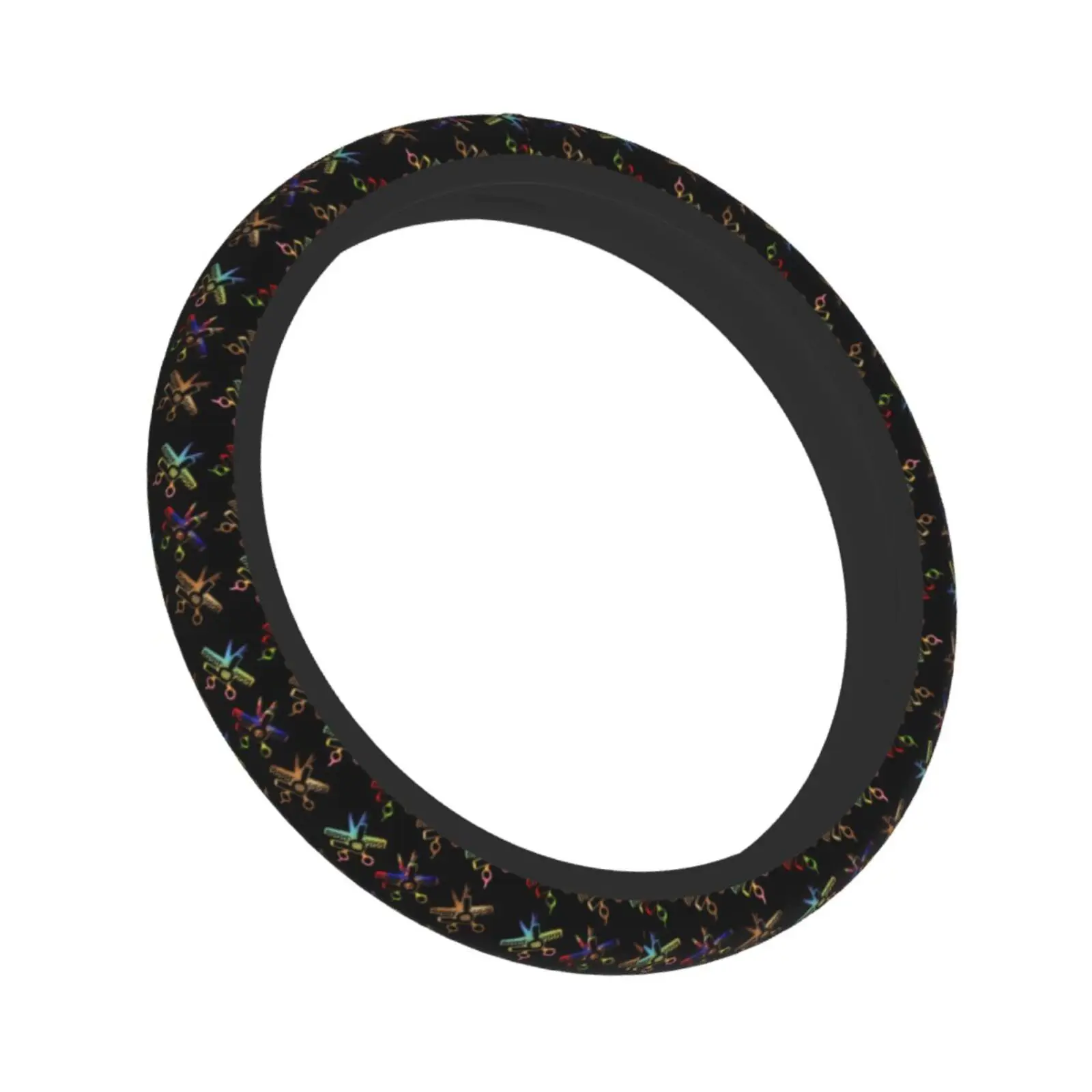 Scissors and Comb Hair Stylist Pattern Car Steering Wheel Covers Anti-slip on The Steering Wheel Cover Auto Car Accessories
