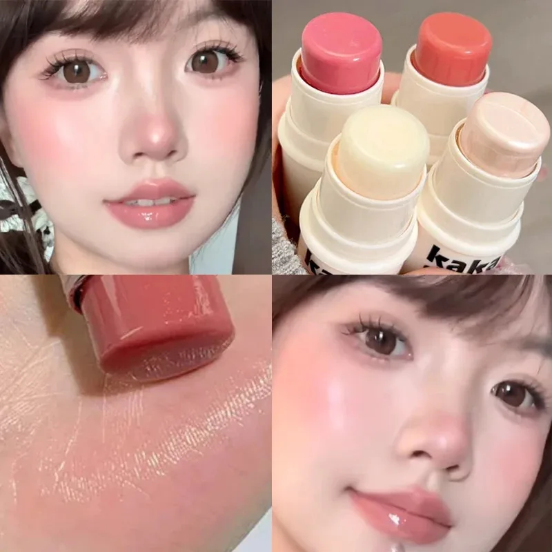 Water Light Highlighter Blush Stick ธรรมชาติ Shimmer ยาวนานกันน้ํา Face Eye Contour Illuminator Rouge แต่งหน้าเกาหลี