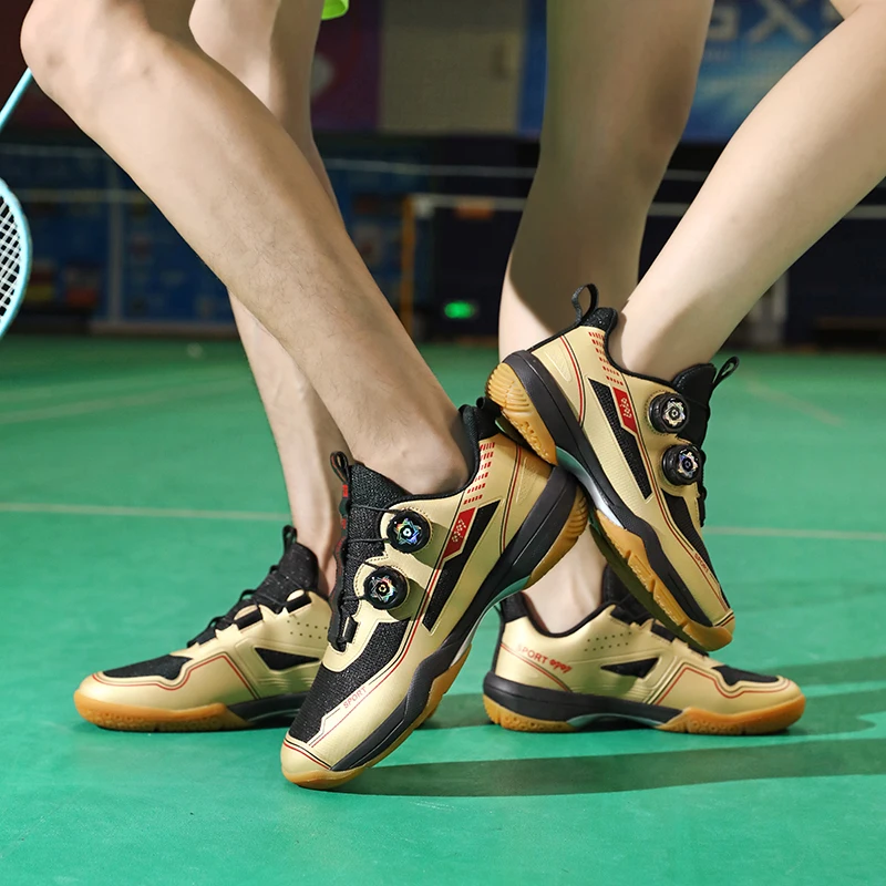 

2026 Men'S And Women'S New Casual Lightweight Couple Tennis Shoes Comfortable Breathable Rotating Button Badminton Shoes 36-44